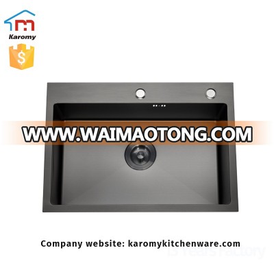 stainless steel kitchen black sink single bowl for kitchen